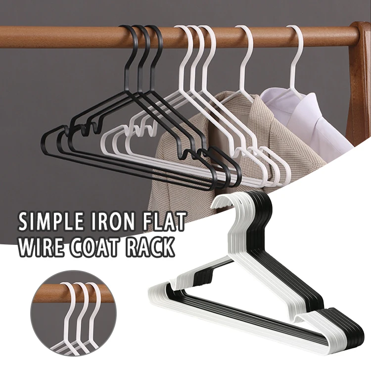 

5 PCS Iron Coat Hanger with Recess Design for Coat Trousers Rack Storage Durable Coat Hanger 2 Colors Easy to Hang LB88