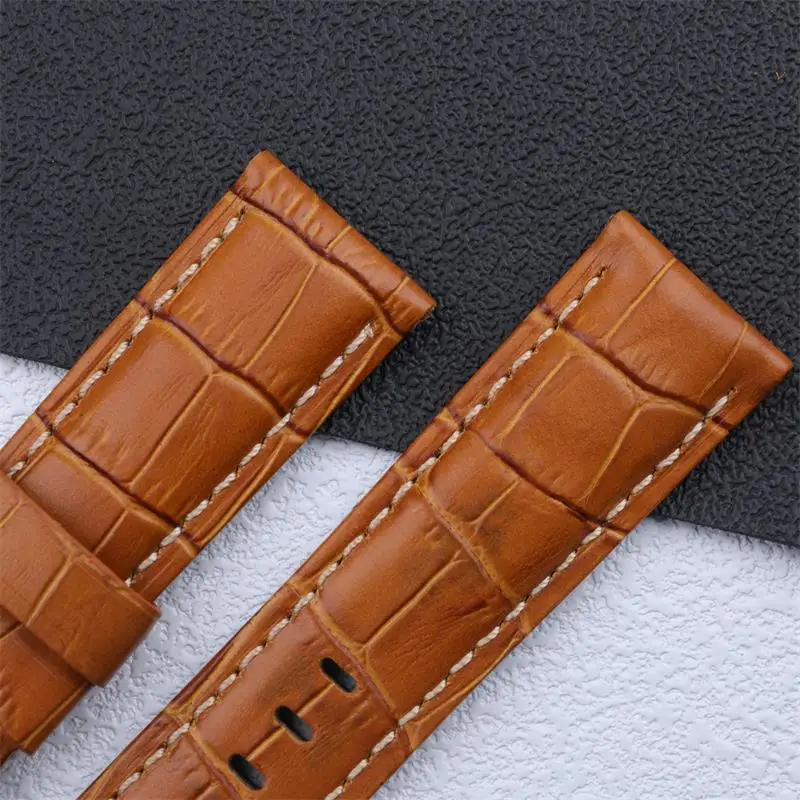 Браслет для часов из натуральной кожи с защитой от пота 22/24/26 мм