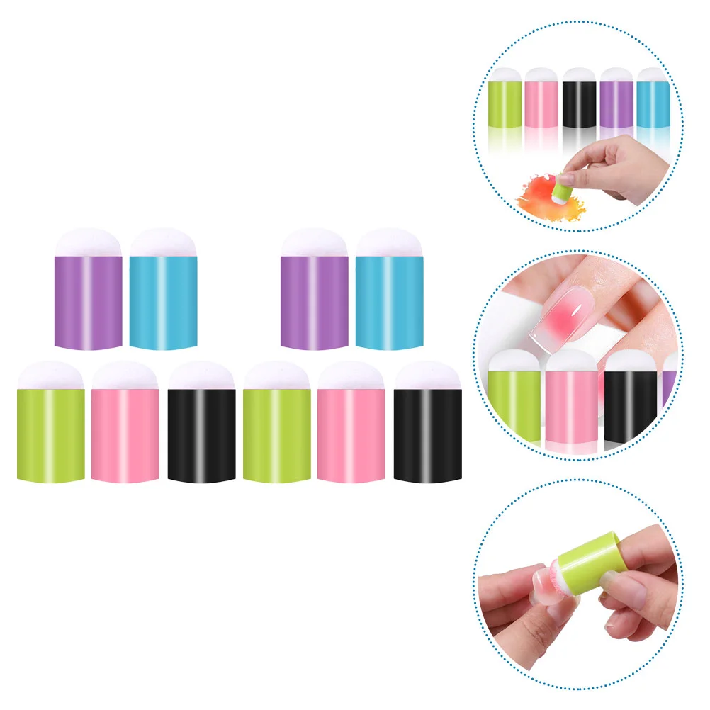 

10pcs Gradient Shading Pen Tips Manicure Pen Replacing Head Sponge Dotting Glue Pen Alternative Head