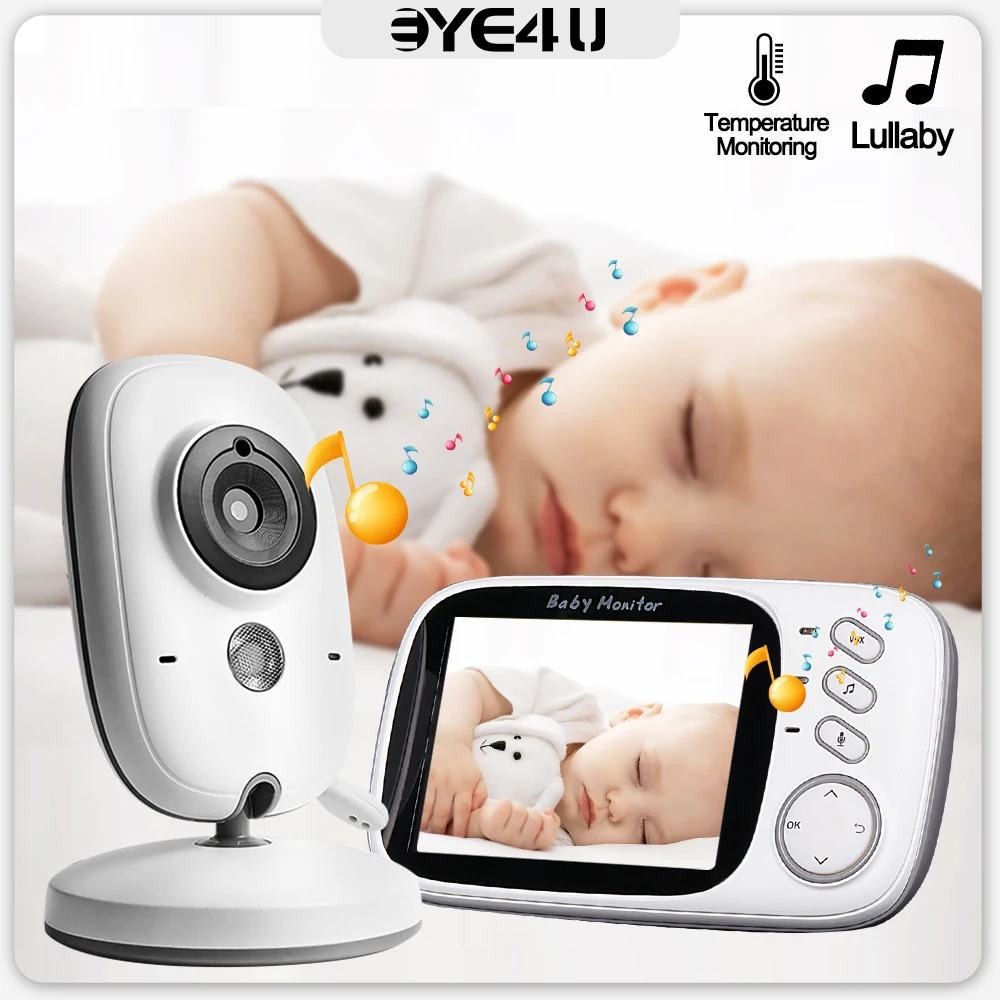 

VB603 Video Baby Monitor 3.2 Inches LCD 2.4G Mother Kids Two-way Audio Babysitter Surveillance Camera Temperature display Screen