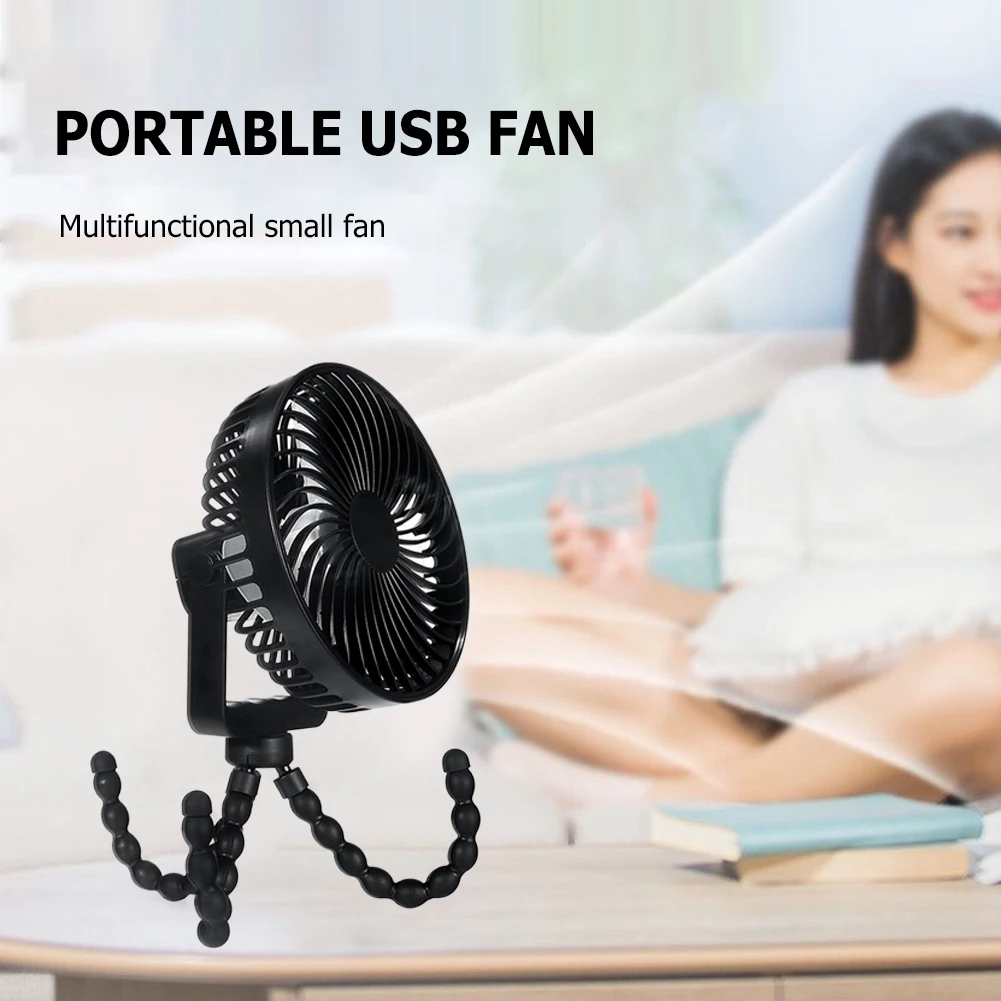 

2000mAh Flexible Stroller Fan Personal Portable Handheld Baby Bed USB Silent Outdoor Cooler Clip Fans for Dormitory Travel Gift
