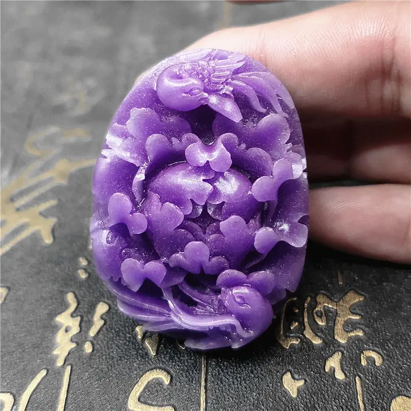 Подвеска Shu Julai ожерелье с фиолетовым кулоном в виде цветка и птицы цепочка на