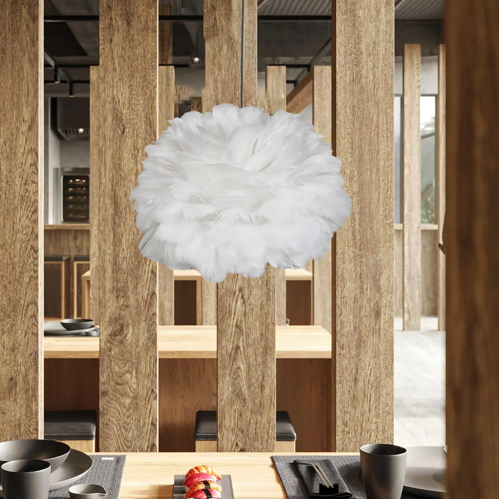 

Artificial Feather Lampshade Durable Lightweight Romantic Ceiling Lamp Cover