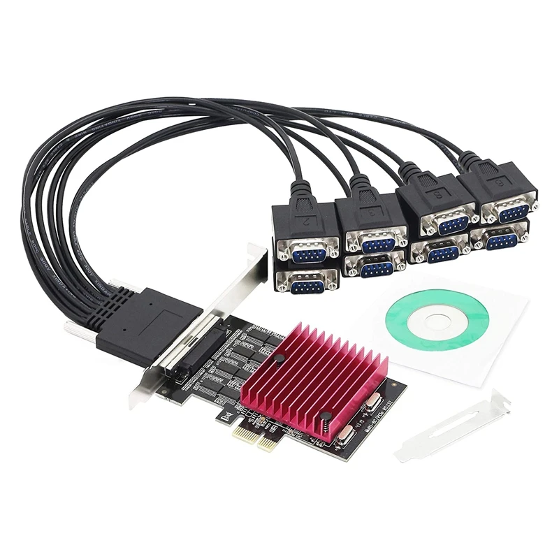 

PCIE To 8 Port RS232 Expansion Card, PCI-E X1 8 Ports DB9 Serial Card, 8 Chipset PCI-Express Controller Card