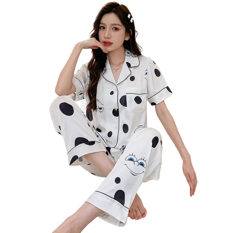 New Pajamas Women's Summer Suits Home Service Cute High-end Pajamas Can Be Worn Outside Soft Comfortable and Casual Sleepwear