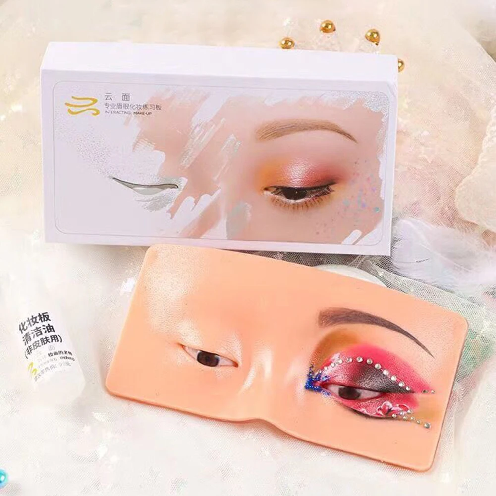 

Silicone Face Eye Makeup Practice Board Pad Silicone Bionic Skin for Make Up Face Eyelash Perfect Aid to Practicing Makeup