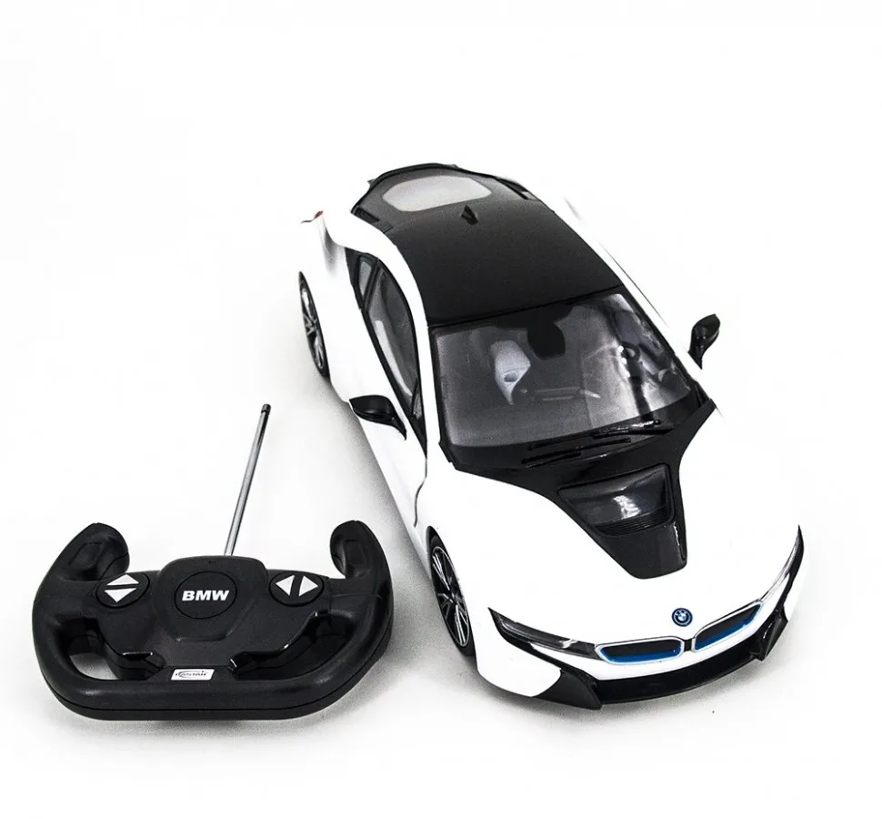 Радиоуправляемая машина Rastar BMW i8 White 1:14 с открывающимися дверями 71010