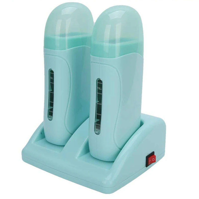 

Hair Removal Wax Heater, Rolling Wax Heater, Professional Double Warm-Up Wax Removal Machine With Heater Base EU Plug