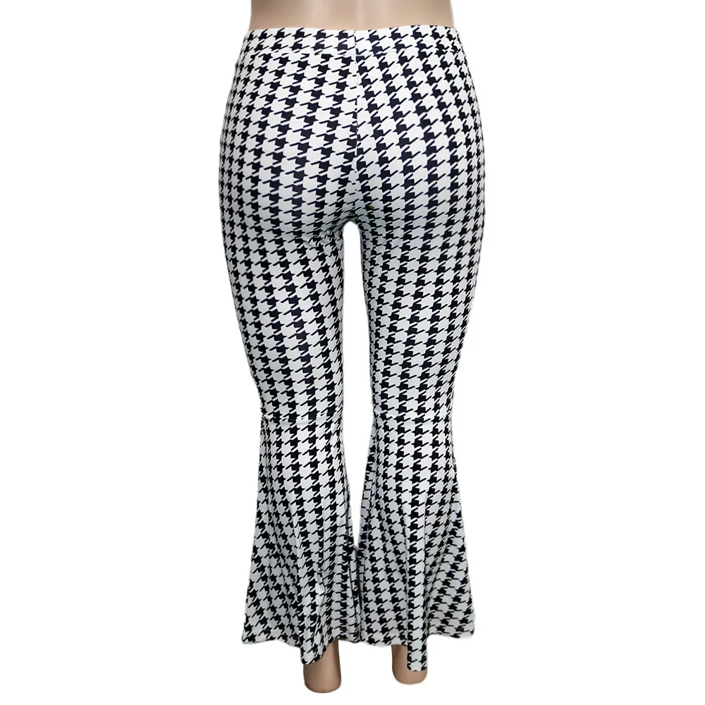 Plus Size Women Clothing 2023 New Fat MM Large Women's Casual Printed Slim Pants Flared Long Pants 2023  New Fashion Large Pants