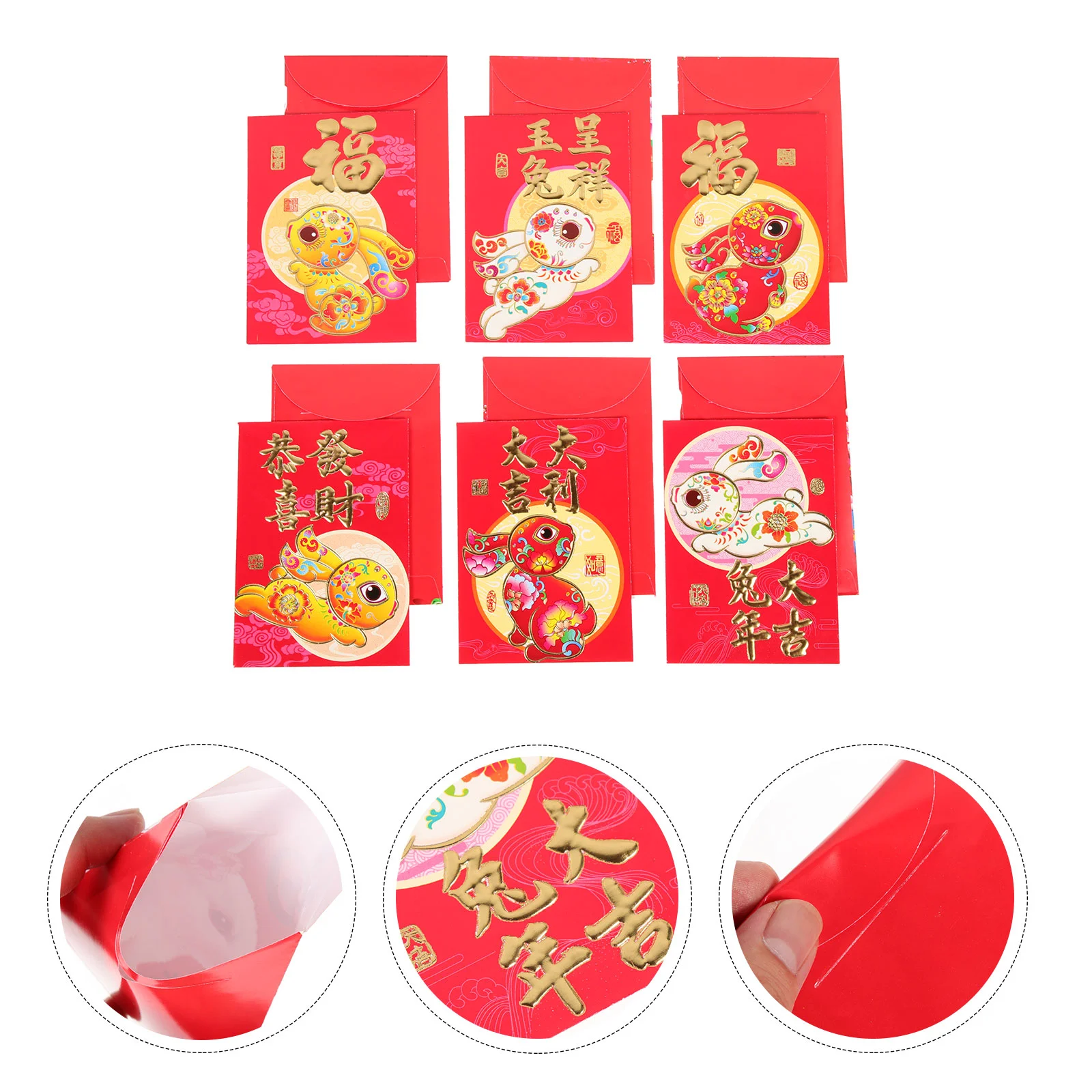 

Конверты для красного года, конверты в виде кролика, проекция китайского фестиваля, новые весенние пакеты, кешбук, подарок, счастливый знак ...