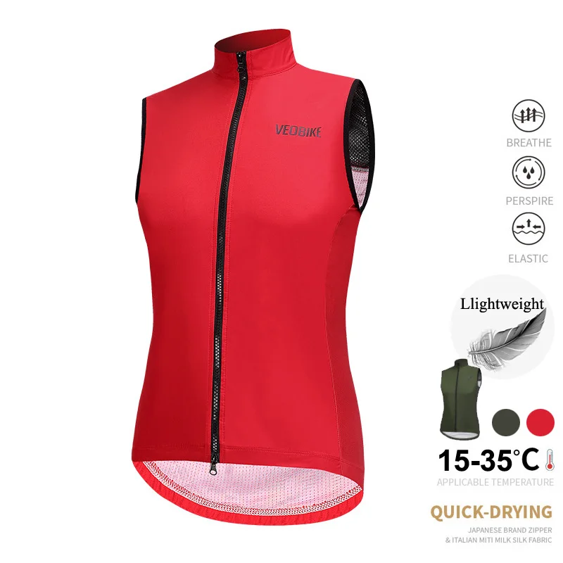 

Women Cycling Jacket Sleeveless Windproof Reflective Bicycle Vest MTB Clothing Road Bike Tops Racing Gilet Quick-Dry Lightweight
