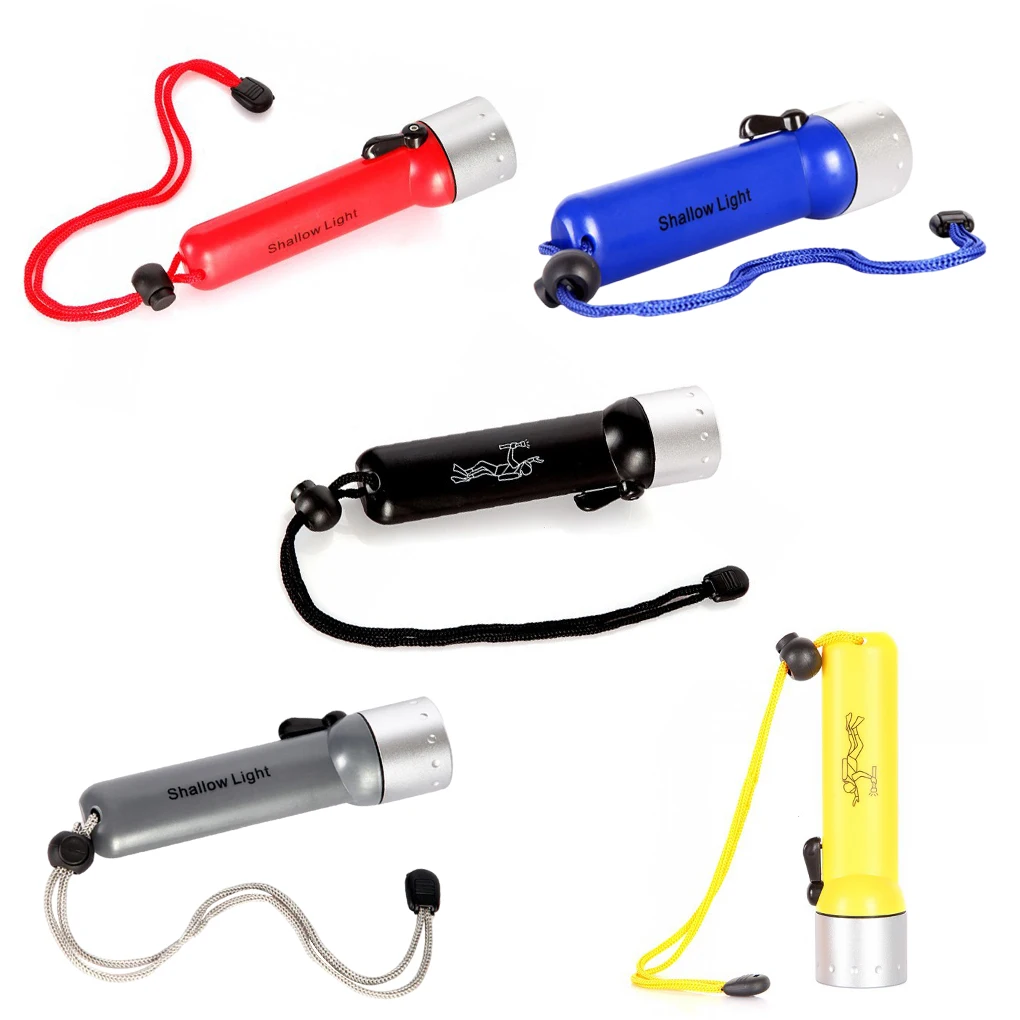 

Diving Flashlight Small Divers Bright Torch with Lanyard Lamp Kayak Portable Light Safety Gear Dive Lighting Blue