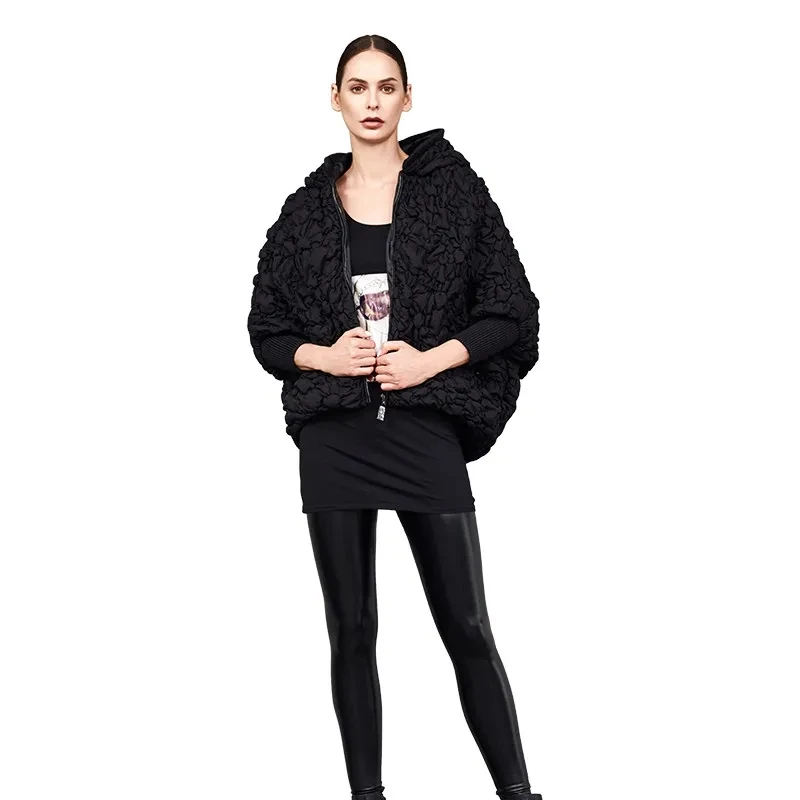 Embroidery Light Luxury Down Jacket Women's Spring New Short Fashion Design Sense Hooded Trendy Cape 90 White Duck Down Coat