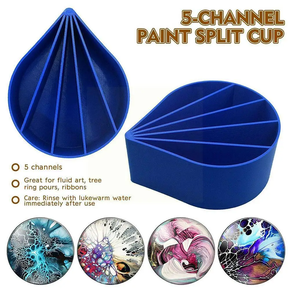 

1pcs Hot Sale Acrylic Pour Cup 5 Channels Paint Pouring Split Cup Art Pour Supplies Oil Drawing Set For Artist Diy Art Supp T9n0