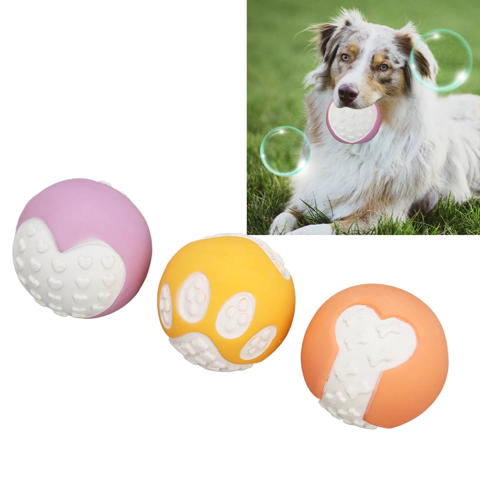 

Пищалка игрушки для собак из натурального латекса резиновые шарики мягкие надувные прочные для маленьких и средних собак Интерактивная жевательная игрушка для собак