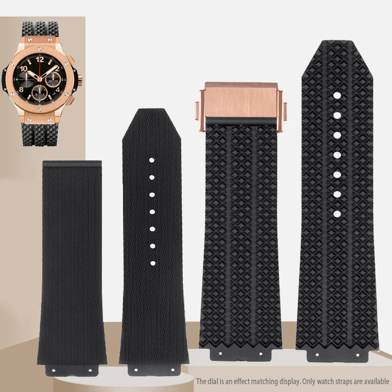 

25*19mm Zegarek dla HUBLOT BIG BANG silikonowy wodoodporny zegarek męski pasek łańcuszkowy zegarek akcesoria gumowy zegarek bran