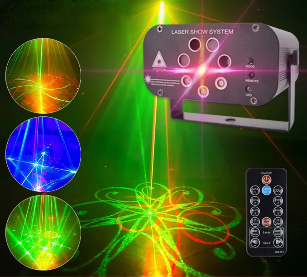 8 holes 128 pattern laser lights mini led Halloween projection lights disco DJ stage lights colorful lights