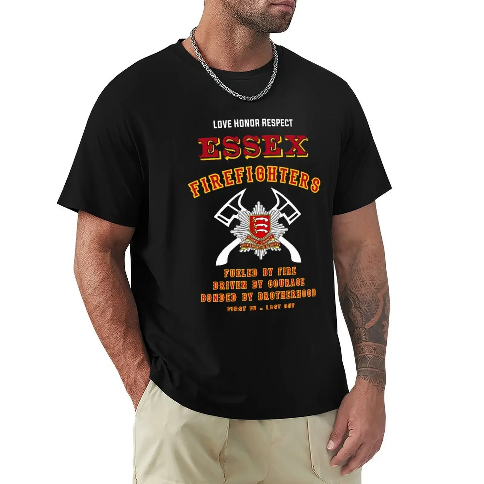 Essex Firefighters T-Shirt быстросохнущие дизайнерские рубашки мужские