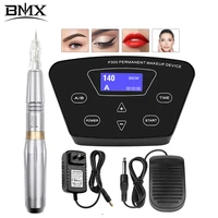 bmx permanent makeup machine kits tattoo machine pen eyeliner tools micropigmentation semi permanent pmu machine kits with pedal