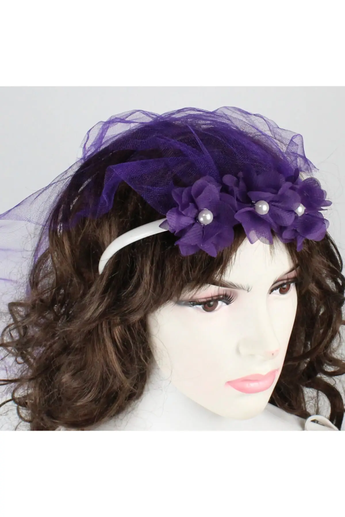 

'Night Purple Laser Fabric With Rose Bridesmaid Crown Bridal veil 10 Pcs henna Material henna bride veil welon