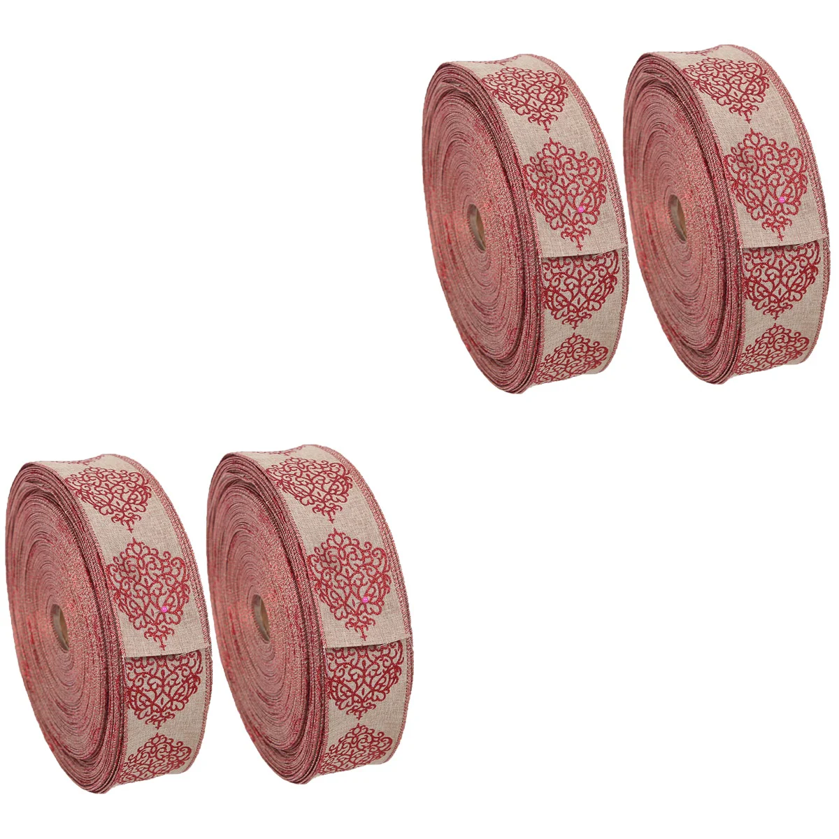 

4 Practical Burlap Ribbons Festive Hanging Bands Household Wrapping Ribbons