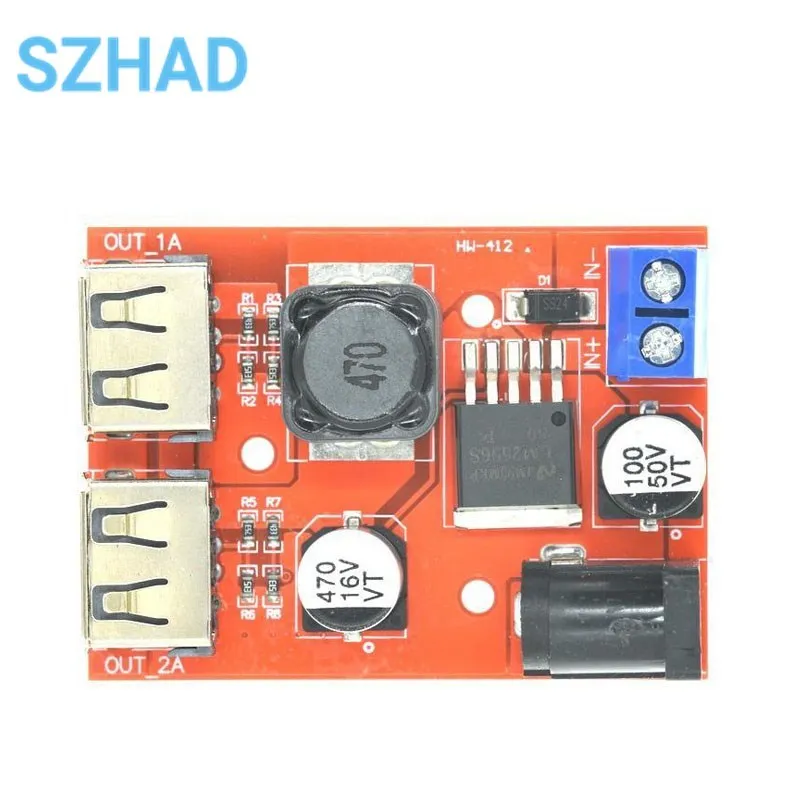 Понижающий преобразователь LM2596 LM2596S, устройство с двойным USB разъемом, 9 В, 12 В, 24 В, 36 В в 5 В, 3 А, плата зарядного устройства для автомобиля, модуль источника солнечного питания C6B4