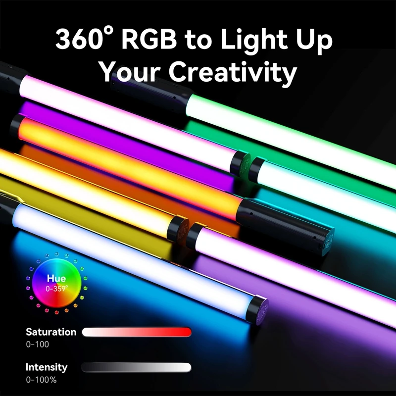 Фото Ulanzi VL119 10W RGB флейта ручная флейта светильник 2500K-9000K двухцветная флейта для видеозаписи №2