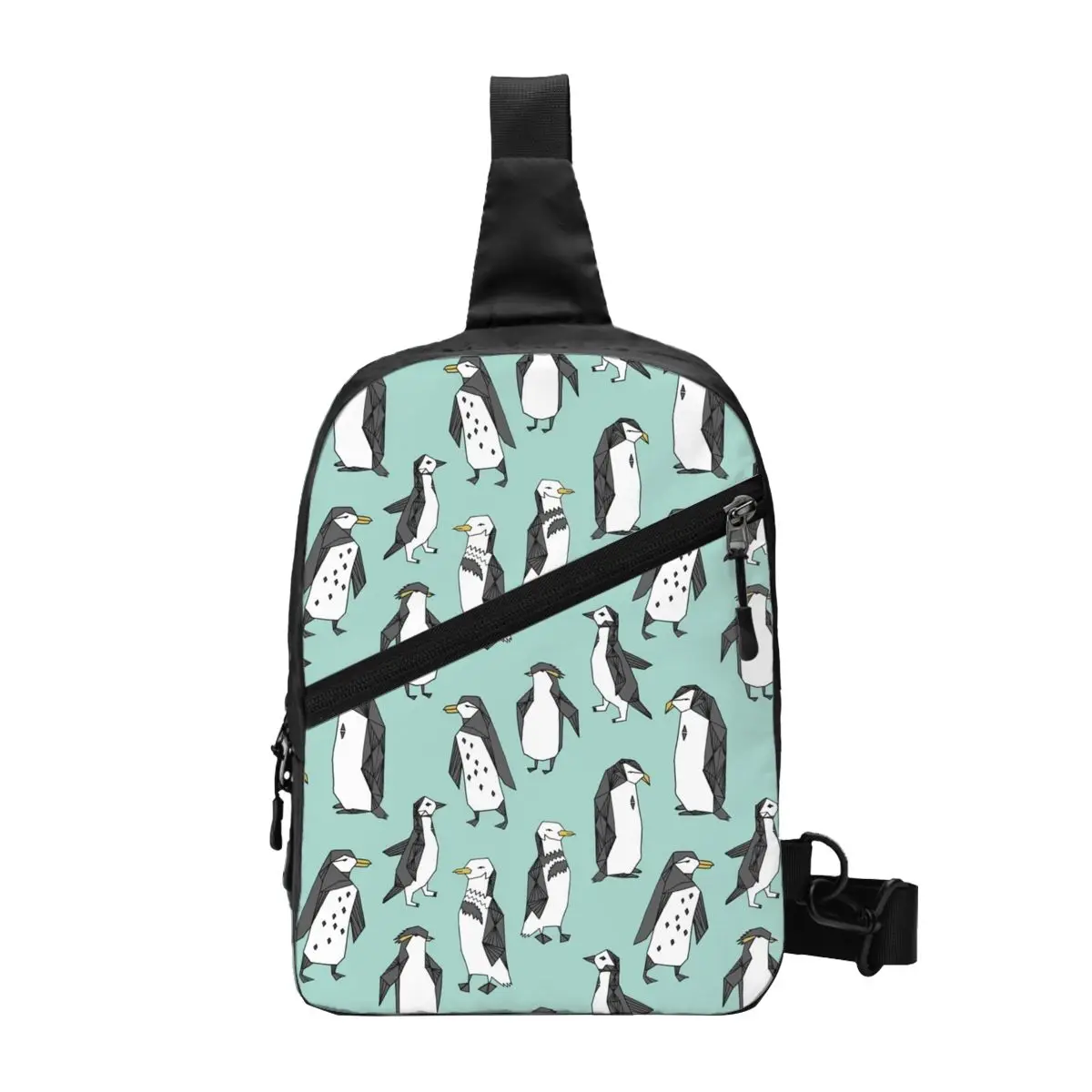 

Penguin Mint Chest Bag noot rabby pingu meme funny stop motion Print Shoulder Bags Business Outdoor Style Cycling Small Bag