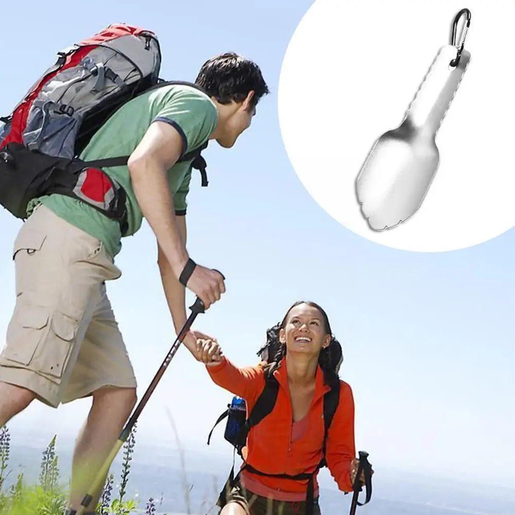 

1pcs Shovel And Quick Hook For Stainless Steel Garden Shovel Outdoor Mini Backpacking Mountain Climbing Camping Gardening F R1K5