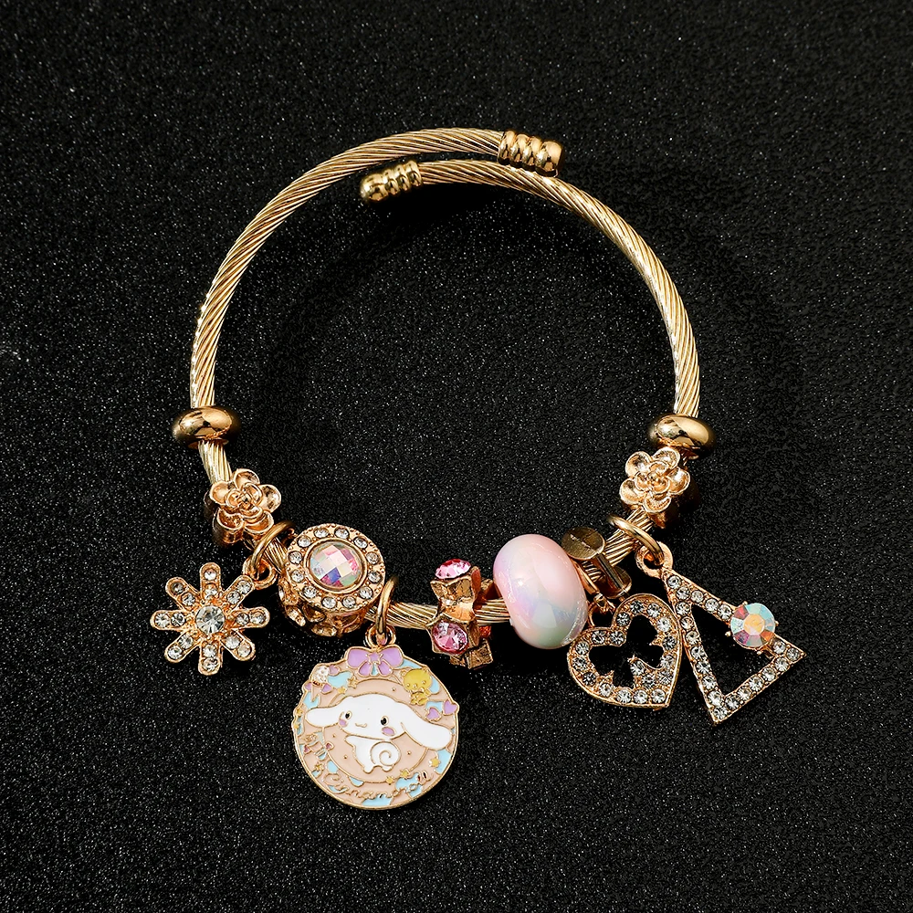 Браслет в стиле аниме Sanrio Cinnamoroll мультяшная фигурка Коричный цветок