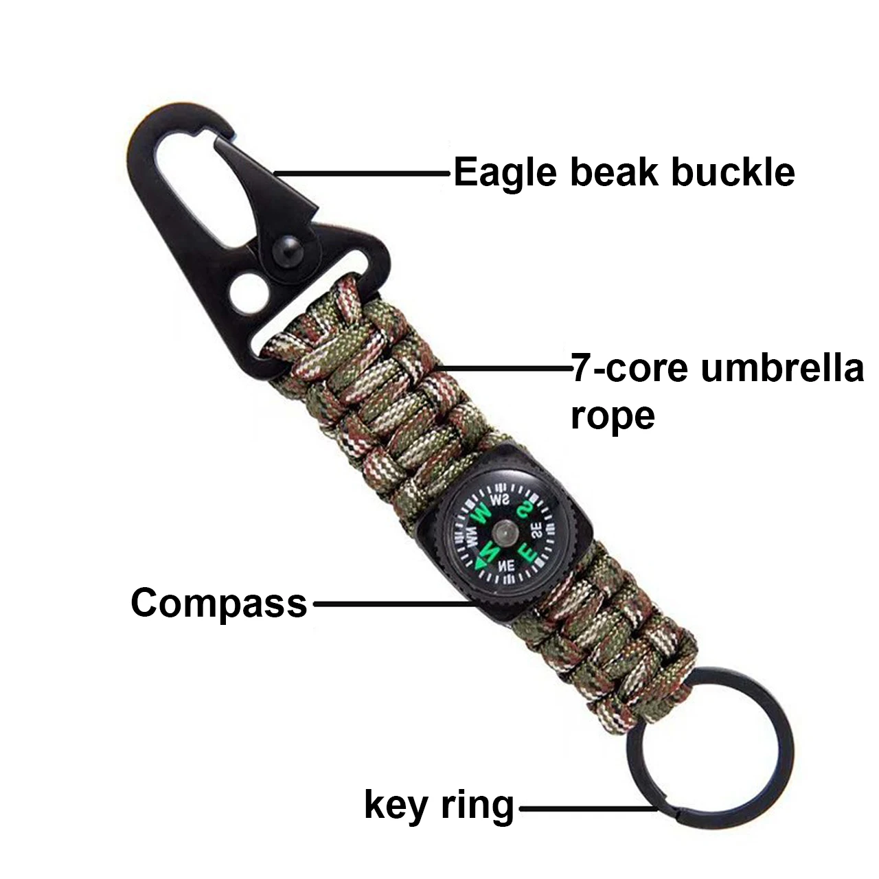 

Outdoor Umbrella Rope Woven Keychain Car Hook Mountaineering Quick Chain