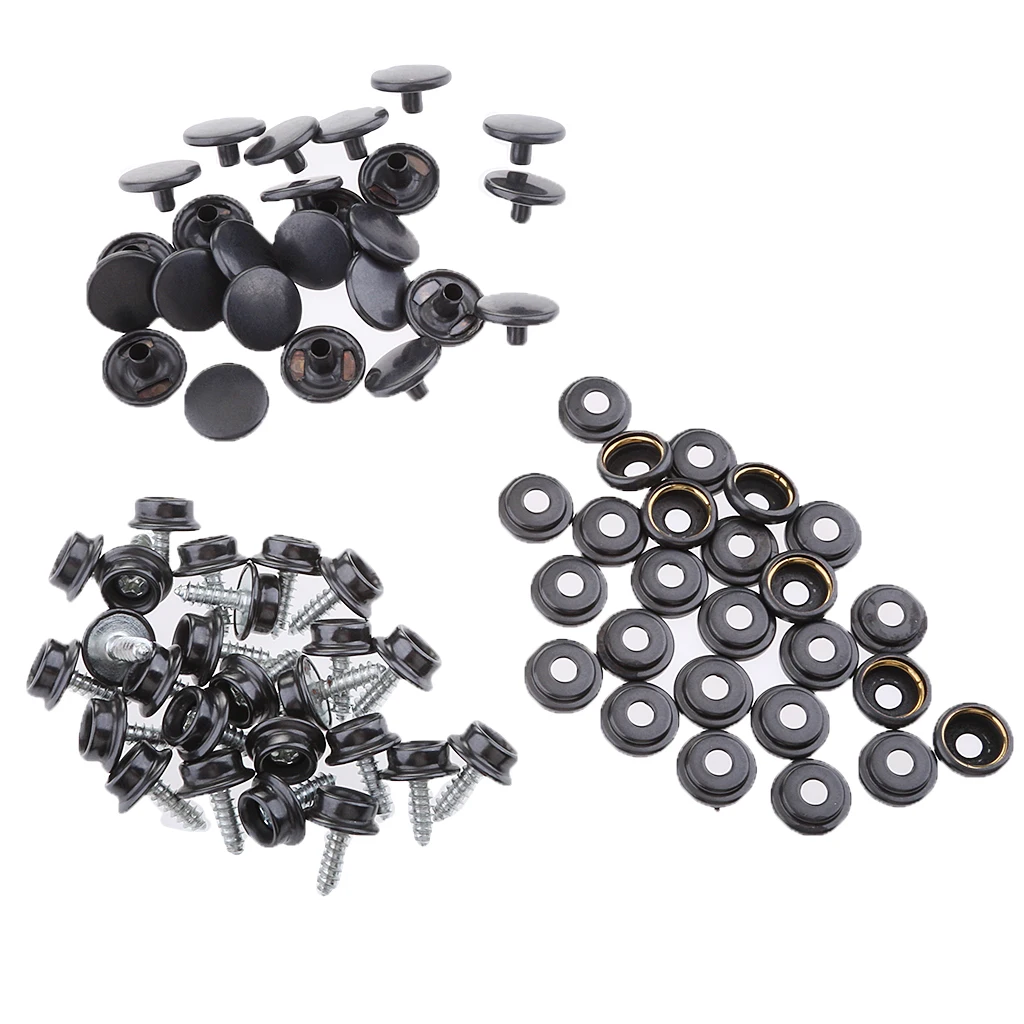

75 Pieces Stainless Steel Boat Marine Cover Fastener Snap 12mm Screw Socket Kit