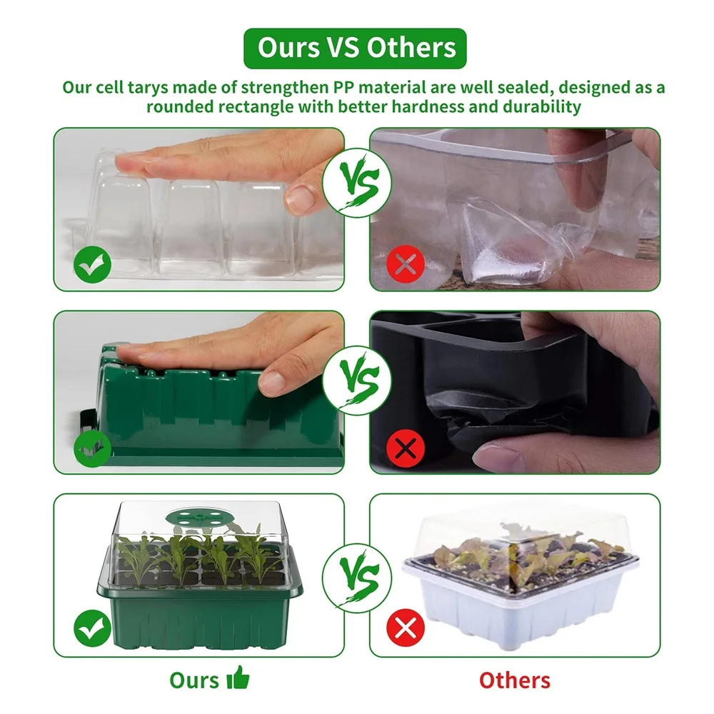 Пластиковый горшок для рассады выращивания растений 12 отверстий 4/5/6 шт.