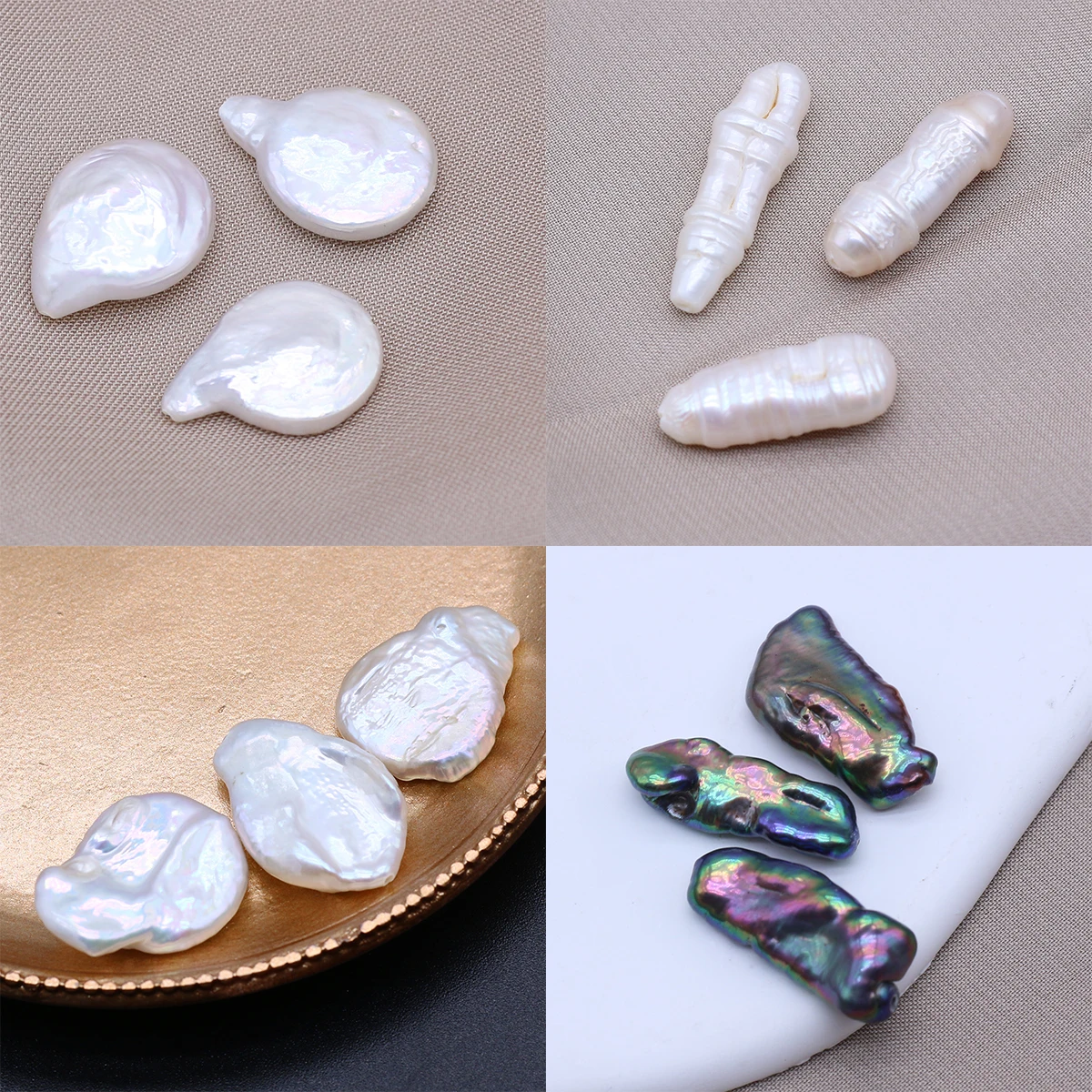 

Natural Freshwater Pearl Baroque Beaded Irregular Shape Spaced Loose Beads for Jewelry Making DIY Necklace Bracelet Accessories