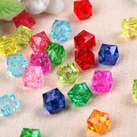 500g 10mm transparent square beads acrylic beads DIY Hand Beaded tissue box loose beads middle beads about 1100 beads