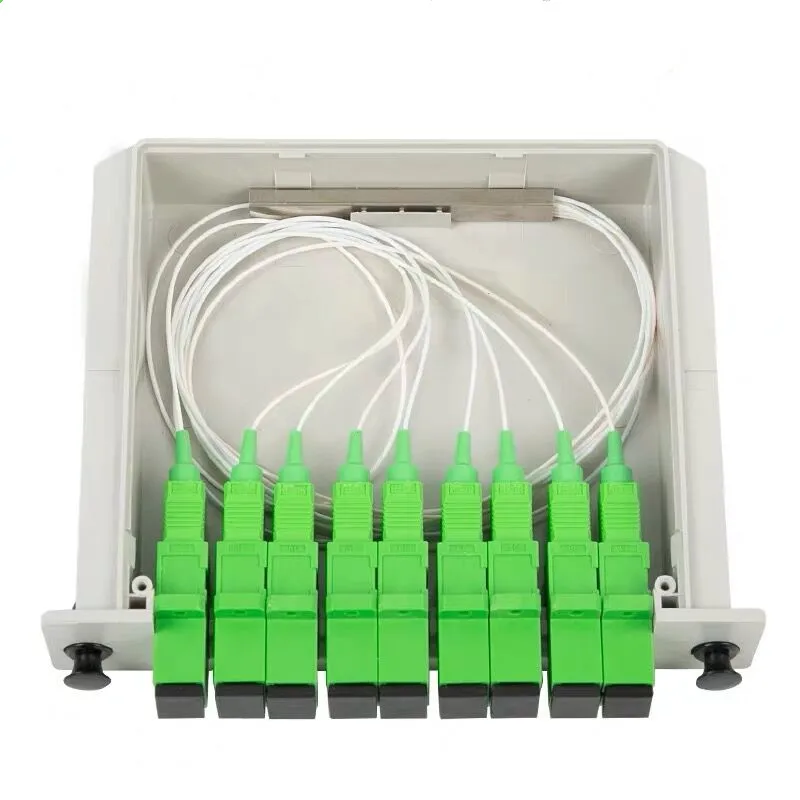 SC APC PLC 1X8 Fiber Optic FTTH Splitter Box PLC Splitter box Insert sheet Type Fiber Optical Coupler Splitter