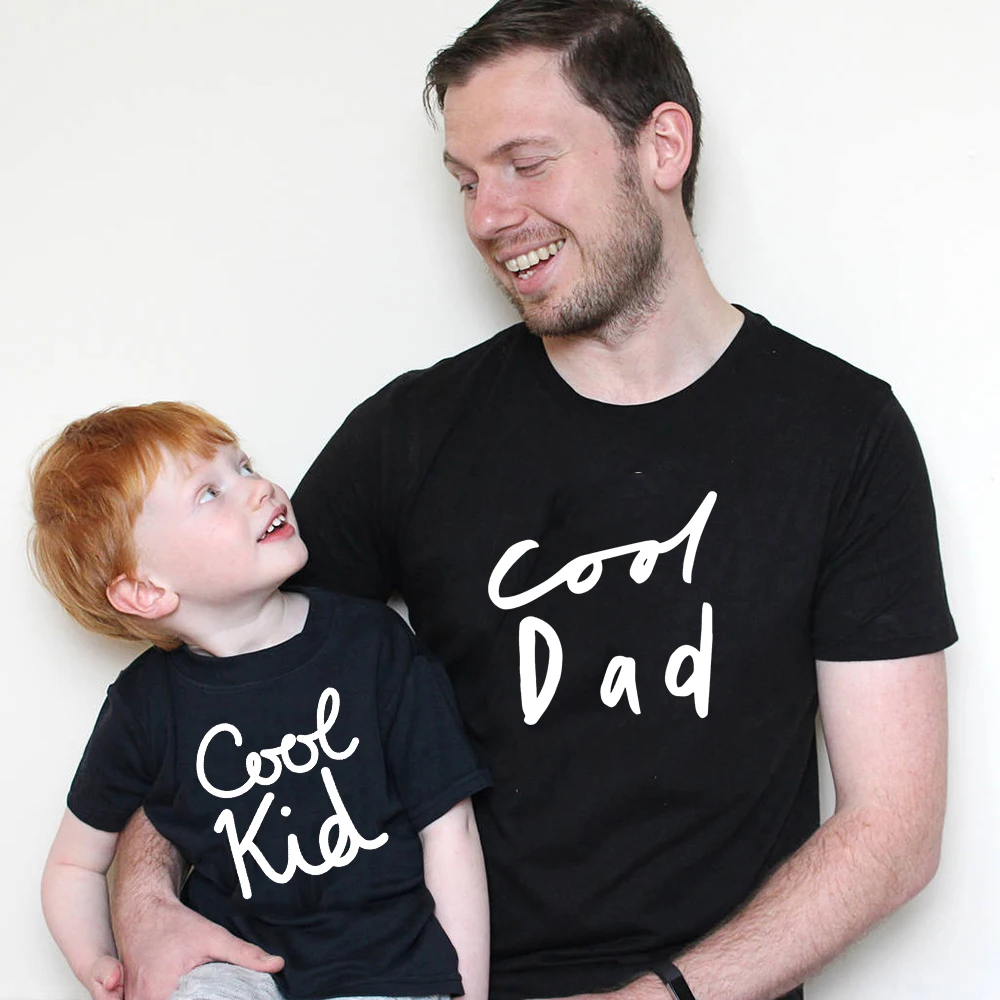 

Daddy and Me Baby Kids Summer Clothing 1pcs Cool Kid Cool Dad Family Matching Outfits Father Daughter Son Clothes Look Tshirt