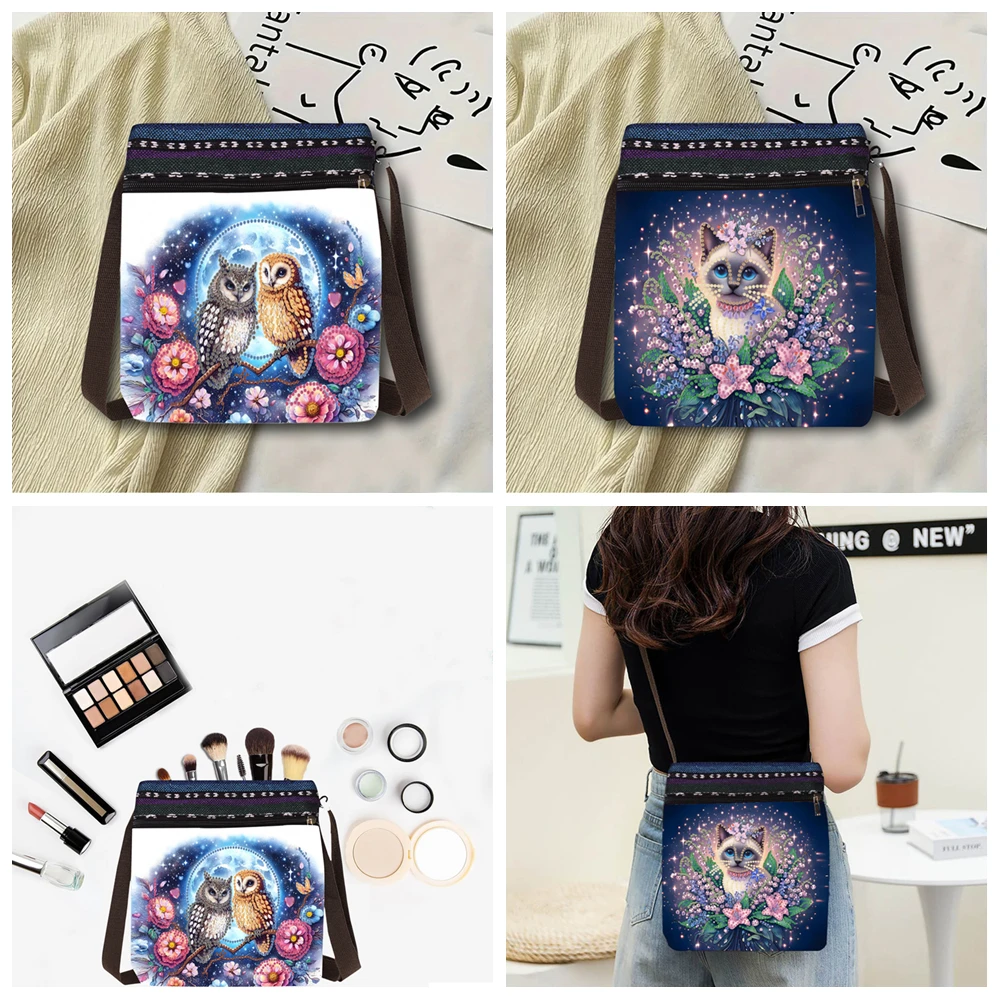 DIY Mandalha Diamond Painting Сумка Через Плечо Для Женщин Со Съемным Ремешком Холщовая На С