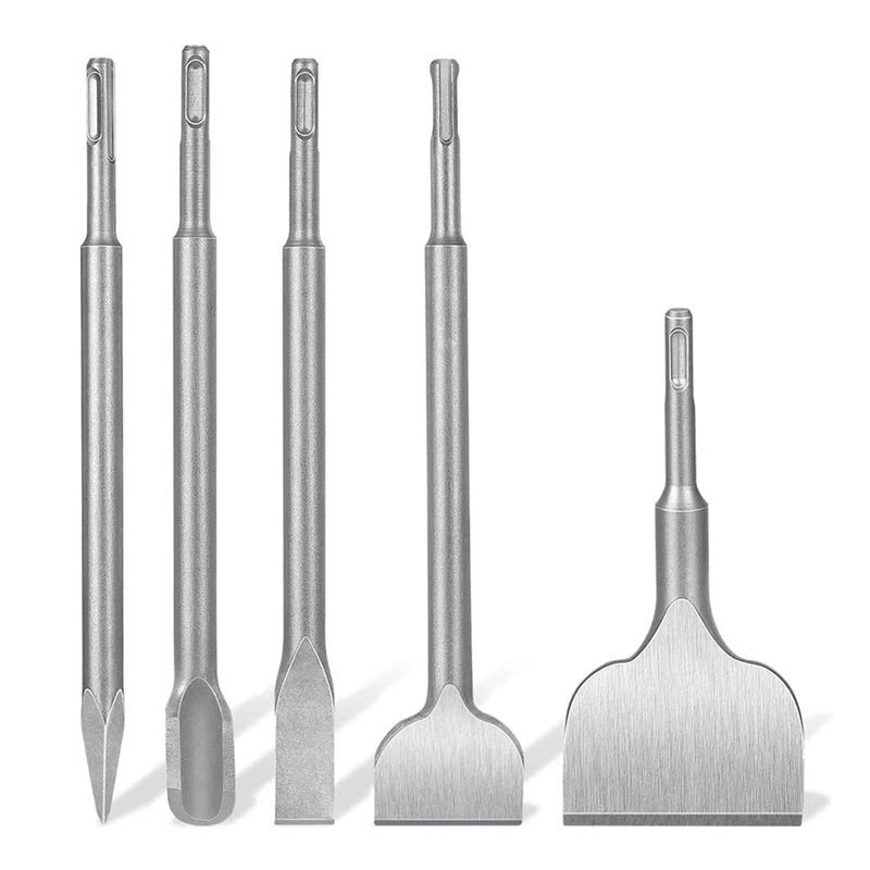 

Big Deal 5-Piece Chisel Set For SDS Plus, Tile Chisel, Pointed Chisel And U-Shaped Chisel For Tiled Masonry, Granite, Concrete