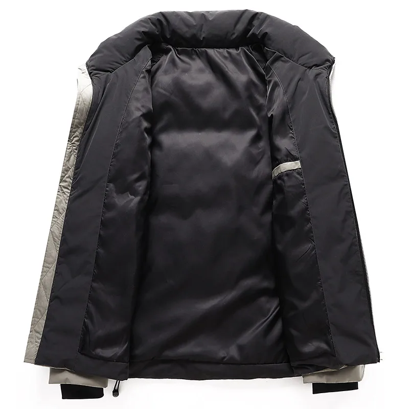 Winter Men Thermal Puffer Basic Coats Black Navy Blue Green Gray Thick Warm Puff Jackets Male Lightweight Padded Outerwear 2022