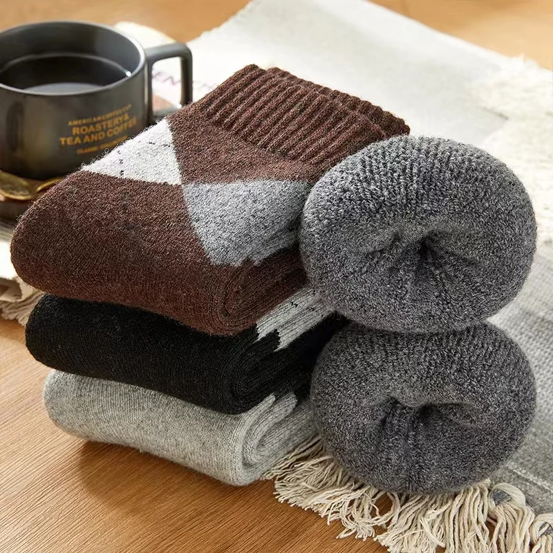5Pairs/Lot Thicken Wool Socks Men High Quality Towel Keep Warm Winter Socks Cotton Christmas Gift Socks For Man Thermal 2022 NEW