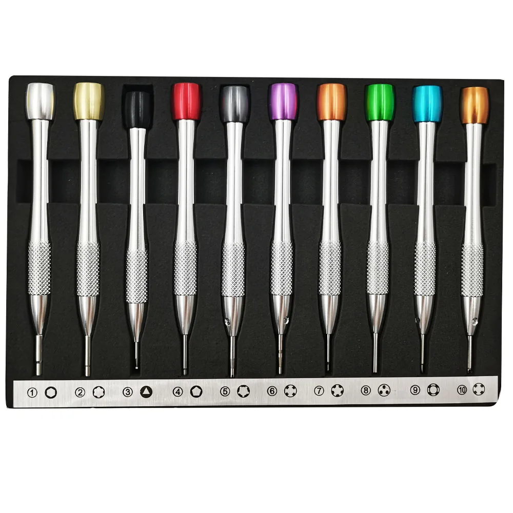 

Набор точных отверток для часов 10 шт./лот, набор инструментов в ассортименте, специальный размер, съемник задней панели часов, фиксатор для часовщиков