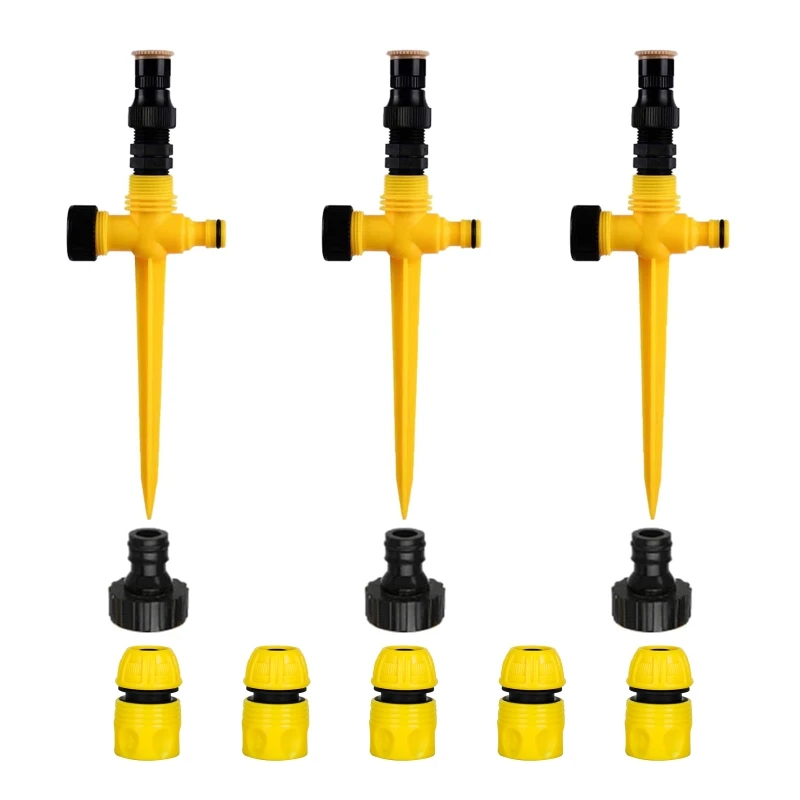 

3 Pcs Adjustable 360 Degree Rotating Lawn Sprinkler Garden Water Sprinklers