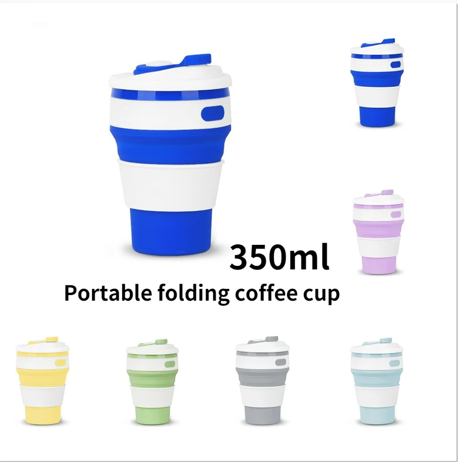 350ML Coffee Mugs Travel Collapsible Silicone Cup Folding Water Cups BPA FREE Food Grade Drinking Ware Mug Tea |