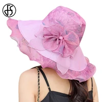 fs 2022 summer big brim organza visor hats for women europe and america sunbonnet sombreros ladies outing breathable beach cap