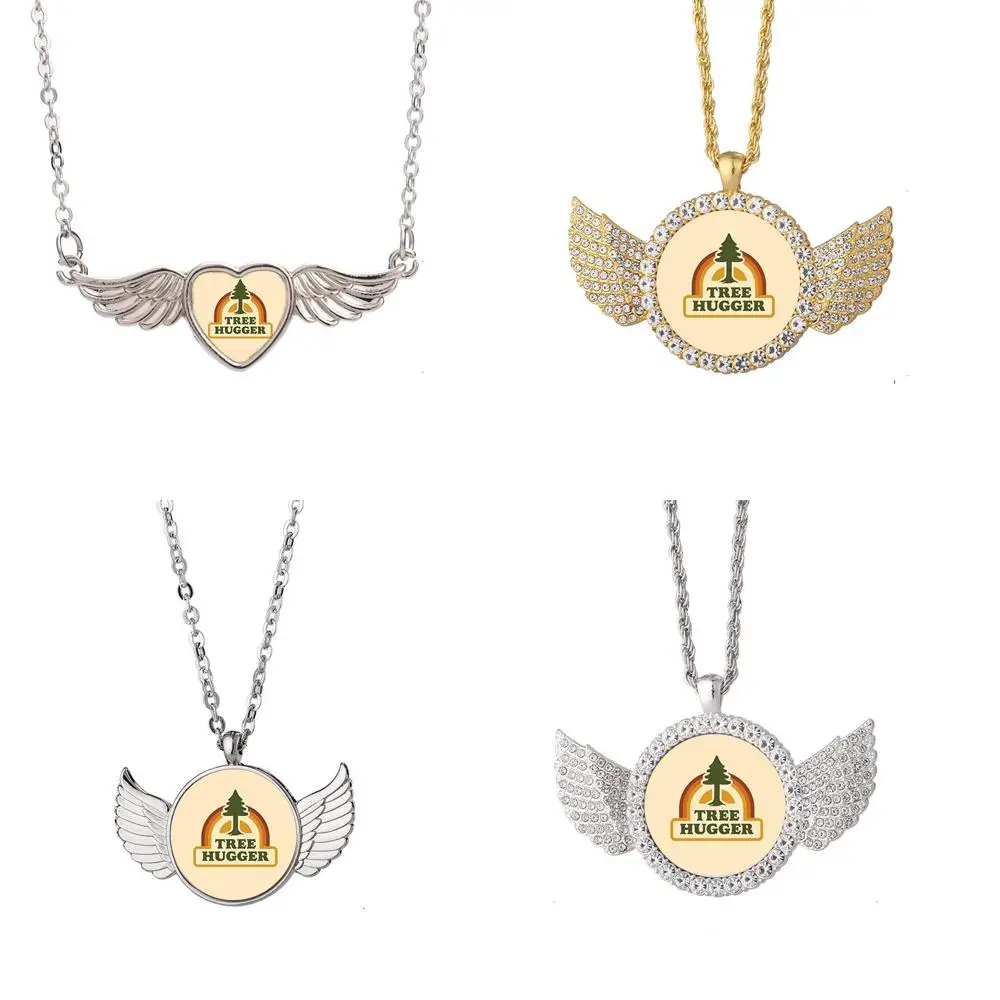 

Retro Tree Hugger Xth Angel Wing Necklace Beautiful Pendant Fashion Jewelry