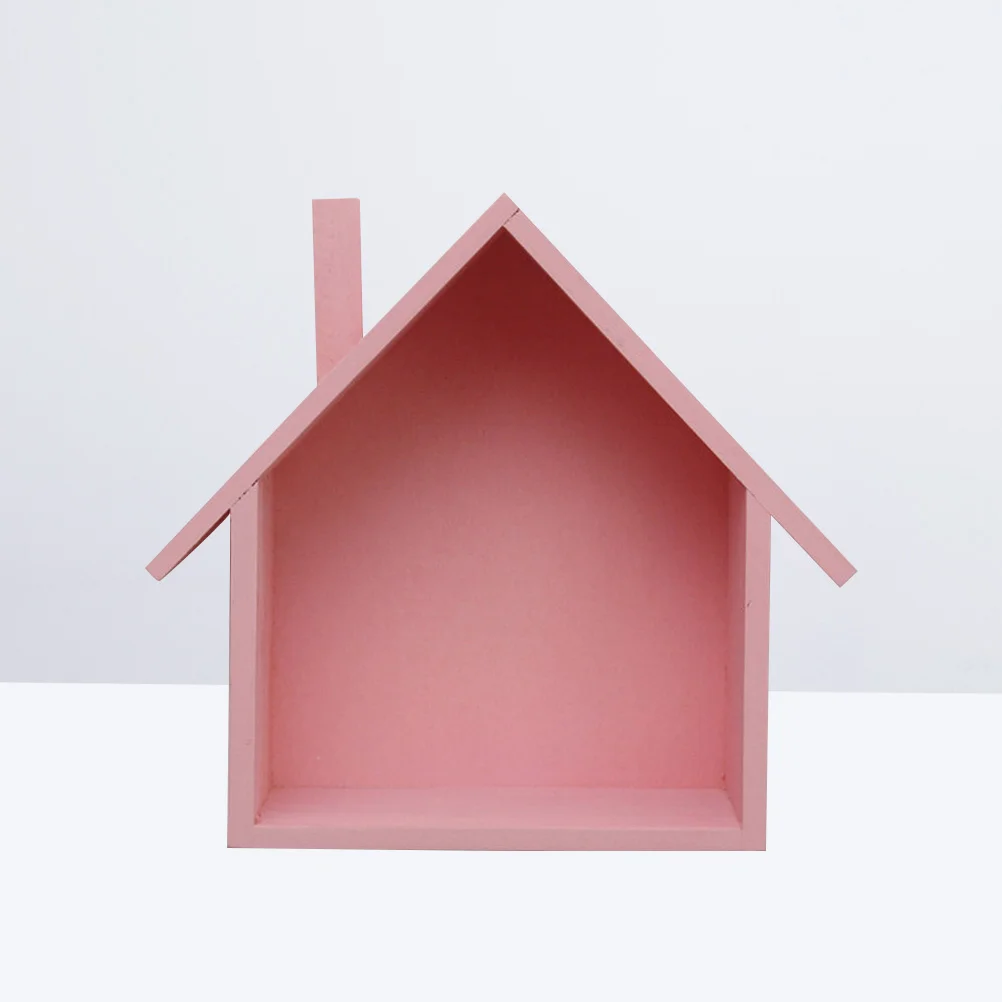

Small House Shaped Wall Shelf Wooden Wall Mounted Storage Shelf Rack Organizer Display Box for Bedroom Children's shelves