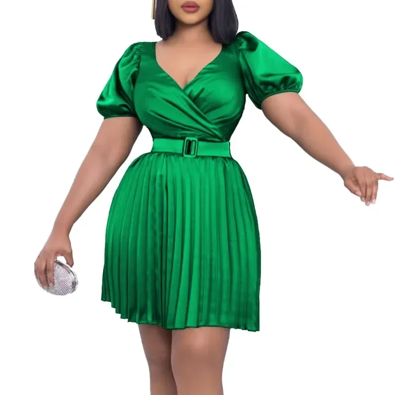 Плюс размер летняя новая модная сексуальная одинаковая юбка с v-образным вырезом