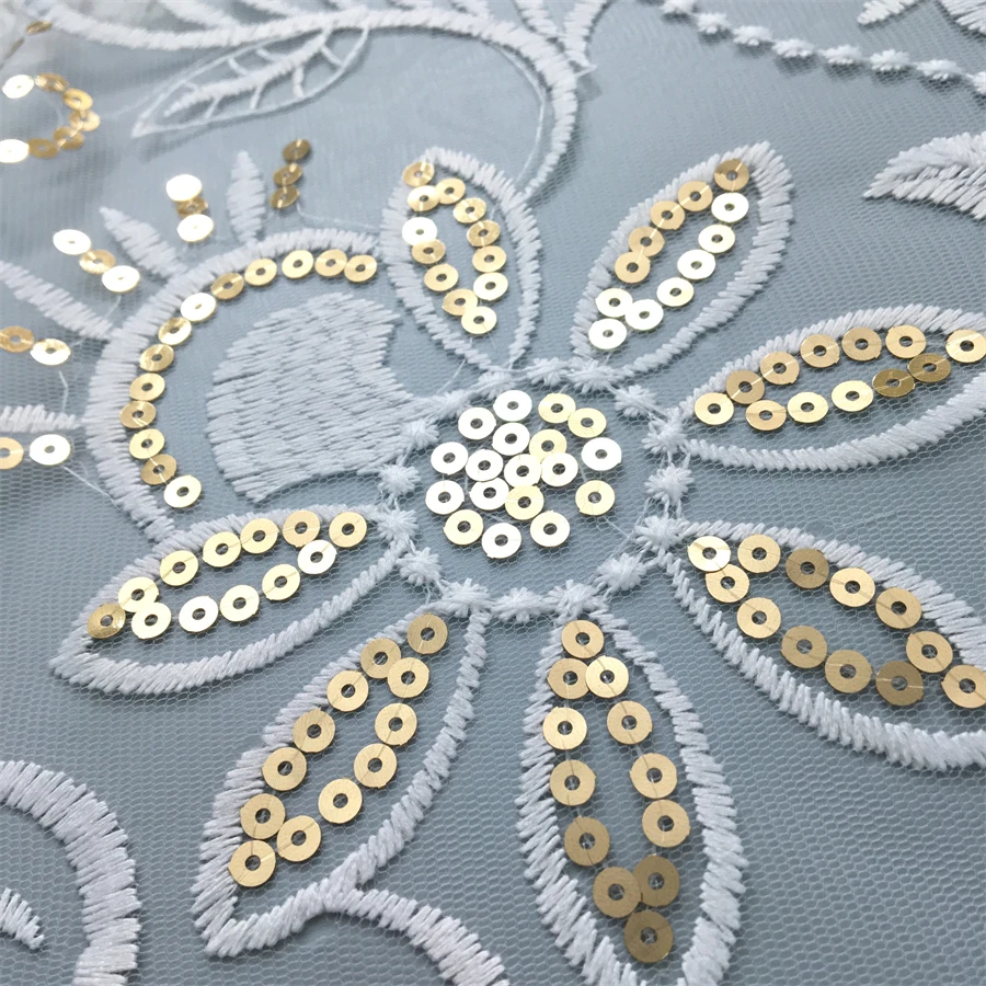 SJD LACE Африканская сетка с блестками Кружевная ткань 2024 Высококачественное