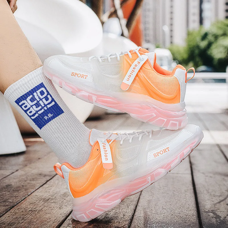 

New Jelly Sole Men's Daddy Shoes Trend Sports Men's Shoes Wear-resistant Shock-absorbing Men's Shoes Summer Breathable Shoes